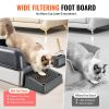 VEVOR 6 in Deep Cat Litter Box Odor-Free Litter Box with Filtering Foot Board - Dark Gray