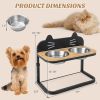 Elevated Pet Feeder with 2 Stainless Steel Bowls for Cats and Small and Medium Dogs - Black