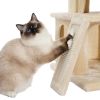 Modern Multilevel Plush Double Condos Cat Tree - Beige - Pet entertainment