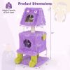 Cartoon Shape Themed Cat Tower with Soft Long Plush Decor - Purple & Green - Pet entertainment