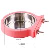 Stainless steel pet bowl hanging bowl tableware overturn proof dog bowl dog bowl cat bowl feeder - Large green