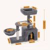 Cat Tree Tower with Scratching Platform & Hammock - Grey - Pet entertainment