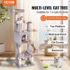 VEVOR Cat Tree 60.6" Cat Tower with Cat Condo Sisal Scratching Post Light Grey - Default