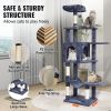 VEVOR Cat Tree 60.6" Cat Tower with Cat Condo Sisal Scratching Post Dark Grey - Default