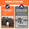 VEVOR Cat Litter Box Enclosure Wooden Litter Box Furniture Hidden 57.9" Black - Particle Board - 57.9 in