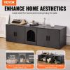 VEVOR Cat Litter Box Enclosure Wooden Litter Box Furniture Hidden 57.9" Black - Particle Board - 57.9 in