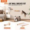 VEVOR Wall Mounted Cat Shelves with 2 Jumping Posts & 2 Hammocks up to 40 lbs - 3-Piece Set