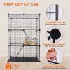 Metal Indoor Cat House; 3 Tiers with Detachable Kitten House and 3 Doors, 2 Ladders Large Open Area for 2 Cats