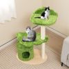 Cute Cat Tree for Indoor Cats with Supporting Frame - Green - Pet entertainment