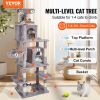 VEVOR Cat Tree 68.5" Cat Tower with Cat Condos Sisal Scratching Post Light Grey - Default