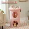 Cylindrical Flower-Shaped Cat House for Home Decor - Pink - L