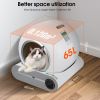 Self-Cleaning Cat Litter Box, Automatic Scooping and Odor Removal, App Control Support 2.4G WiFi, Smart Automatic Cat Litter Box with Liner - as Pic