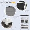 Wooden Outdoor Cat House with Asphalt Roof, Escape Doors, Condo, Jumping Platform, Light Gray - Light Gray