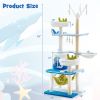 1PC Multi-level Cat Tower with Sisal Covered Scratching Posts - Blue