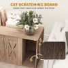 Cat Litter Box Enclosure with Scratching Board, Cat Washroom End Side Table, 31.5" x 19" x 20", Walnut Brown - Walnut