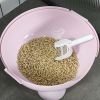 PawHut Hooded Cat Litter Box, Large Kitty Litter Pan with Lid, Scoop, Leaking Sand Pedal, Top Handle, Light Pink - multicolor