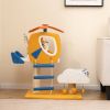 1PC Indoor Small Aviation-themed Cat Tree Cat Tower with Helicopter Top Perch - Yellow