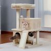 Modern Multilevel Plush Double Condos Cat Tree - Beige - Pet entertainment