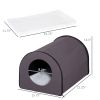 Dome Heated Cat House Portable and Waterproof Pet Shelter for Kitty in Winter, Brown - Brown