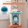 Cartoon Shape Themed Cat Tower with Soft Long Plush Decor - Blue & Orange - Pet entertainment