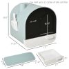 Cat Litter Box with Lid, Covered Litter Box for Indoor Cats with Tray, Scoop, Mat, Filter, 17" x 17" x 18.5" , Green - Green