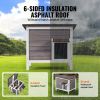 VEVOR Outdoor Cat House Wooden Feral Cat Shelter with Roof & PVC Door Flaps - Default