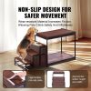 VEVOR Pet Bunk Bed Dog/Cat Window Perch with Stairs Storage Medium Size - Medium - Metal: Black + Wood Panel: Brown