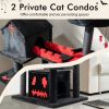 1PC Gothic Cat Tree 49 Inch Tall Cat Tower 6-Tier Cat Activity Center with Coffin Bed - Black