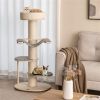 Beige Cat Tree Cat Climbing Frame with Anti slip Pads - as picture