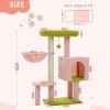 Cactus Cat Tree Tower Cat Condo with Hammock for Indoor - Pink - Pet entertainment