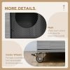 Cat Tree House with Scratching Post and Wheels, Gray - Gray