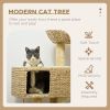 Cat Tree for Indoor Cats w/ Scratching Posts, Condo Cat Tower, Beige - Beige