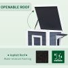 Outdoor Cat House with Escape Door, Weatherproof 2-Story Wooden Feral Cat Shelter with Opening Asphalt Roof, Dark Gray - Grey & White