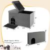 Cat Litter Box Enclosure Hidden Furniture with Urine Proof Litter Mat - GrayC
