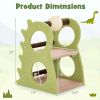 2-Tier Modern Cat Tree for Indoor Cats with Rotatable Sisal Scratching Ball - Green