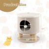 3-in-1 Cat Condo Stool Kitty Bed with Scratching Posts and Plush Ball Toy - Beige