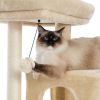 Modern Multilevel Plush Double Condos Cat Tree - Beige - Pet entertainment