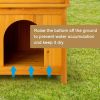 2-Story Wooden Feral Cat House Dog House for Outdoor and Indoor, Pet House with Stairs, Yellow - as picture