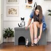 Cat Litter Box Enclosure Hidden Furniture with Urine Proof Litter Mat - GrayC