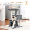 Modern Multilevel Plush Double Condos Cat Tree - Grey - Pet entertainment