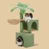 Cats Cactus Cat Tree with Cat Condos for Indoor - Green - Pet entertainment
