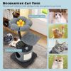 Cute Cat Tree for Indoor Cats with Supporting Frame - Gray - Pet entertainment