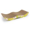 Cat Cardboard Lounge Scratcher – Curved Wave Design with Catnip