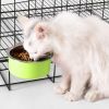 Removable Hanging Food Stainless Steel Water Bowl Cage Bowl for Dogs Cats Birds Small Animals - green