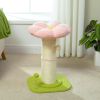 Tall Cat Scratching Post Small Cat Tree for Indoor - Pink & Green - Pet entertainment