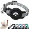 For AirTag Tracker Locator Protective Case Reflective Pet Collar - Black - Pet Supplies