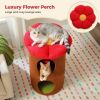 Cylindrical Flower-Shaped Cat House for Home Decor - Brown - L