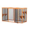 Detachable Cat Enclosure with Waterproof Roof and 3 Jumping Platforms, Orange - As Picture