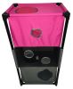 Pet Life Kitty-Square Obstacle Soft Folding Sturdy Play-Active Travel Collapsible Travel Pet Cat House Furniture - Pink, Grey