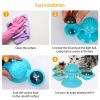 Windmill Cat Toy Turntable Interactive Teasing Pet Toy Wall Mount Turning Tickle Scratch Hair Brush Cat Toy with Catnip Light Ball - Blue